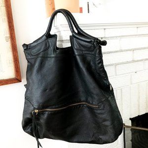 Foley + Corinna Mid City Black Foldover Tote Bag